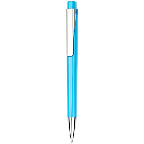 Kugelschreiber Liverpool Bunt , Promo Effects, hellblau, Kunststoff, 14,10cm x 1,00cm x 1,20cm (Länge x Höhe x Breite), Bild 2