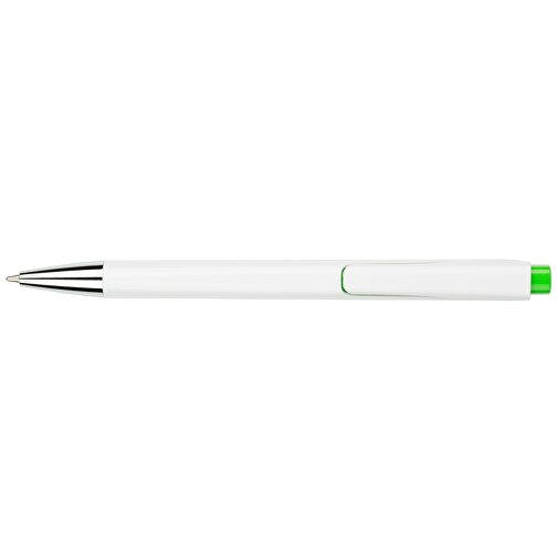 Kugelschreiber Liverpool Weiß , Promo Effects, weiß/grün, Kunststoff, 14,10cm x 1,00cm x 1,20cm (Länge x Höhe x Breite), Bild 3