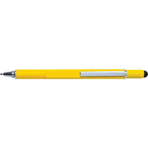 5-in-1 Aluminium Tool-Stift , gelb, Aluminium, 15,00cm x 1,30cm (Höhe x Breite), Bild 6