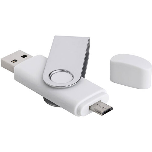 USB-Stick Smart Swing 4 GB , Promo Effects MB , weiß MB , 4 GB , Kunststoff, Metal MB , 3 - 10 MB/s MB , 7,00cm x 1,00cm x 1,90cm (Länge x Höhe x Breite), Bild 2