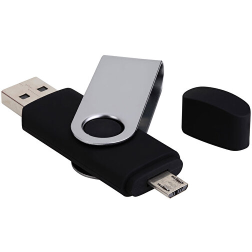 USB-Stick Smart Swing 4 GB , Promo Effects MB , schwarz MB , 4 GB , Kunststoff, Metal MB , 3 - 10 MB/s MB , 7,00cm x 1,00cm x 1,90cm (Länge x Höhe x Breite), Bild 2