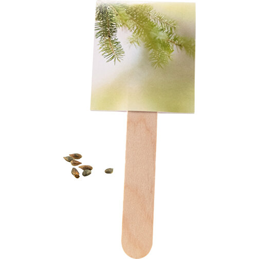 Wachsender Weihnachtsgruss , grün, Holz, Papier, Folie, Samen, 15,00cm x 6,00cm (Länge x Breite), Bild 1