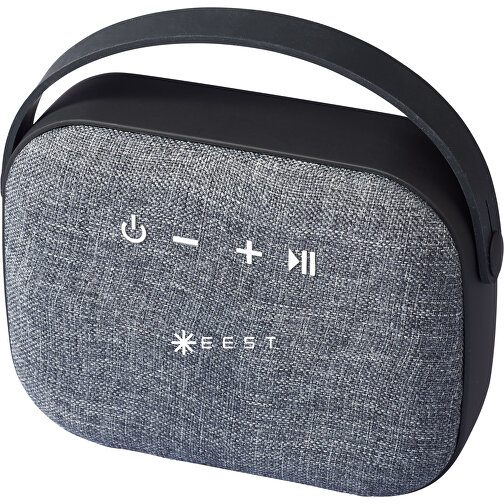 Woven Stoff Bluetooth® Lautsprecher , schwarz, ABS Kunststoff, 15,10cm x 12,00cm x 5,33cm (Länge x Höhe x Breite), Bild 2