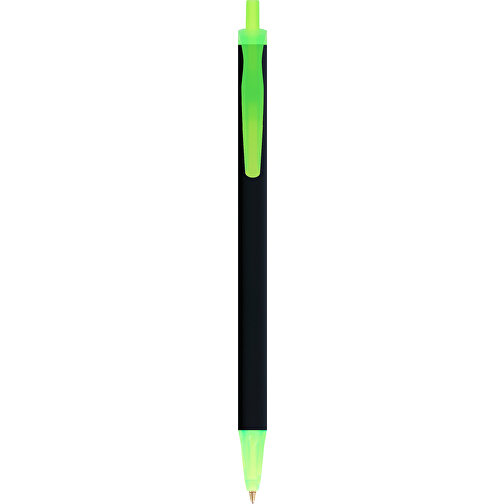BIC® Clic Stic Softfeel® Kugelschreiber , BiC, schwarz/gefr. grün, Kunststoff, 14,00cm x 1,20cm (Länge x Breite), Bild 1