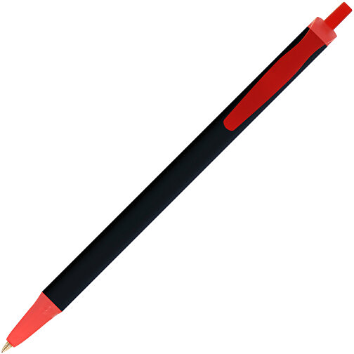 BIC® Clic Stic Softfeel® Kugelschreiber , BiC, schwarz/gefr. rot, Kunststoff, 14,00cm x 1,20cm (Länge x Breite), Bild 2