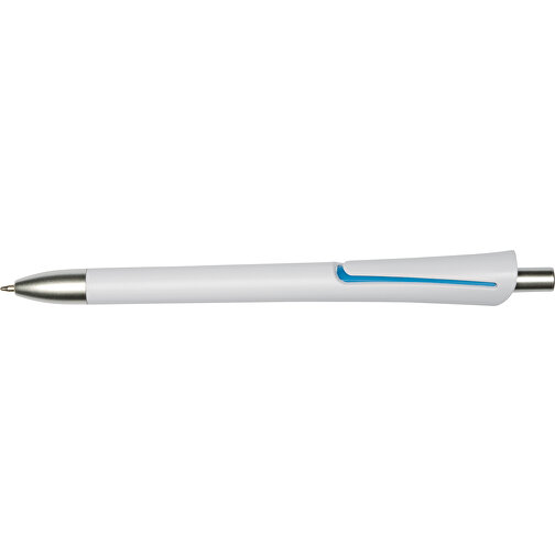 Kugelschreiber OREGON , hellblau, weiß, Kunststoff, 14,20cm (Länge), Bild 3