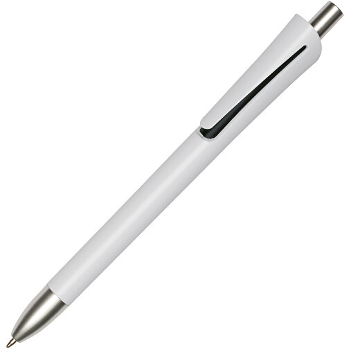 Kugelschreiber OREGON , schwarz, weiss, Kunststoff, 14,20cm (Länge), Bild 2