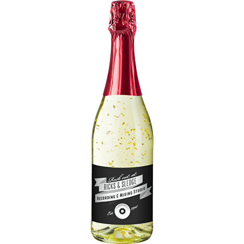 Golden Flakes - Flasche Klar , rot, Glas, 8,30cm x 30,00cm x 8,30cm (Länge x Höhe x Breite), Bild 1