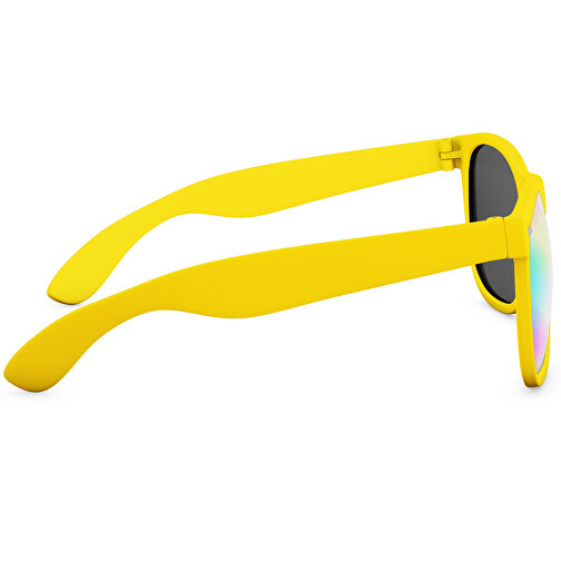 SunShine Mirror Soft-Touch - UV 400 , Promo Effects, verspiegelt gelb Soft-Touch, Rahmen aus Polycarbonat und Glass aus AC, 14,50cm x 4,80cm x 15,00cm (Länge x Höhe x Breite), Bild 4