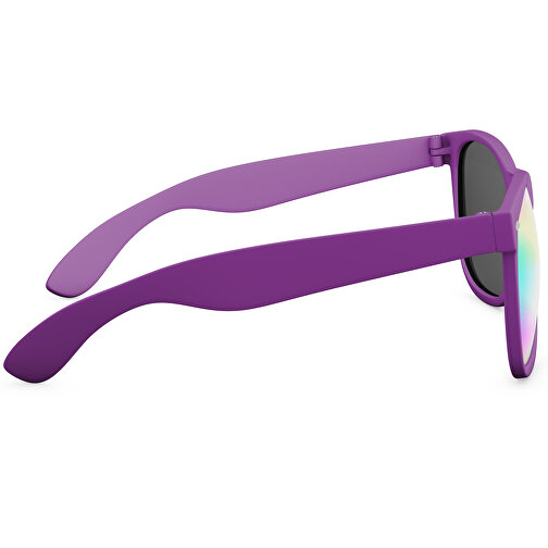 SunShine Mirror Soft-Touch - UV 400 , Promo Effects, verspiegelt lila Soft-Touch, Rahmen aus Polycarbonat und Glass aus AC, 14,50cm x 4,80cm x 15,00cm (Länge x Höhe x Breite), Bild 4