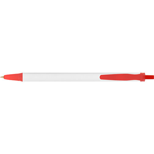 BIC® Clic Stic Kugelschreiber , BiC, weiss/gefr. rot, Kunststoff, 14,00cm x 1,20cm (Länge x Breite), Bild 3