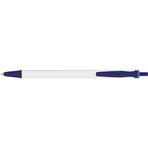 BIC® Clic Stic Kugelschreiber , BiC, weiß/marineblau, Kunststoff, 14,00cm x 1,20cm (Länge x Breite), Bild 3