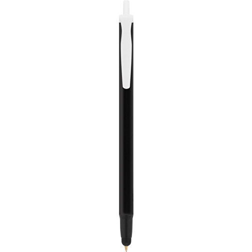 BIC® Clic Stic Stylus Kugelschreiber , BiC, schwarz/weiss/schwarz, Kunststoff, 14,00cm x 1,20cm (Länge x Breite), Bild 1
