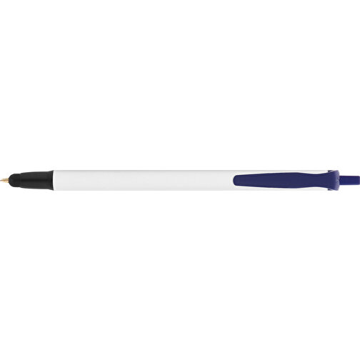 BIC® Clic Stic Stylus Kugelschreiber , BiC, weiss/marineblau/schwarz, Kunststoff, 14,00cm x 1,20cm (Länge x Breite), Bild 3