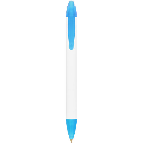 BIC® Wide Body™ Kugelschreiber , BiC, weiß/gefr. blau, Kunststoff, 14,20cm x 1,50cm (Länge x Breite), Bild 1