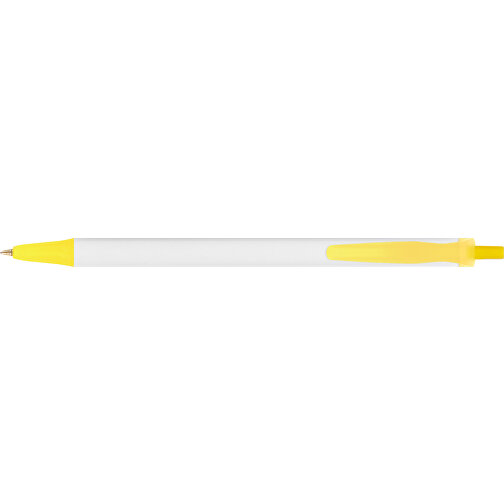 BIC® Clic Stic Digital Kugelschreiber , BiC, weiß/gefr. gelb, Kunststoff, 14,00cm x 1,20cm (Länge x Breite), Bild 3