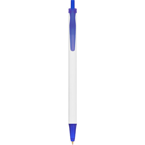 BIC® Clic Stic Digital Kugelschreiber , BiC, weiss/gefr. dunkelblau, Kunststoff, 14,00cm x 1,20cm (Länge x Breite), Bild 1