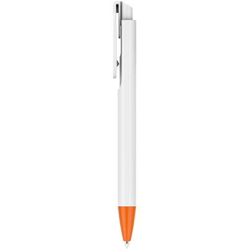 Kugelschreiber – Fanny Weiß , Promo Effects, orange, Kunststoff, 14,20cm x 1,20cm (Länge x Breite), Bild 2