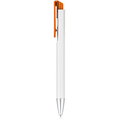 Kugelschreiber – Fanny Silber , Promo Effects, orange, Kunststoff, 14,20cm x 1,20cm (Länge x Breite), Bild 2