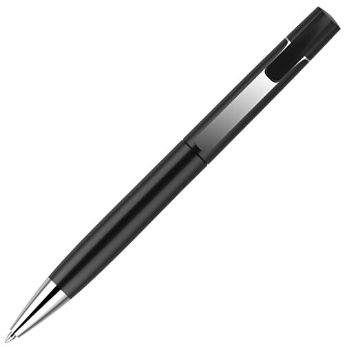Kugelschreiber Lucky Metallic , Promo Effects, schwarz metallic, Kunststoff, 14,00cm x 1,10cm (Länge x Breite), Bild 4