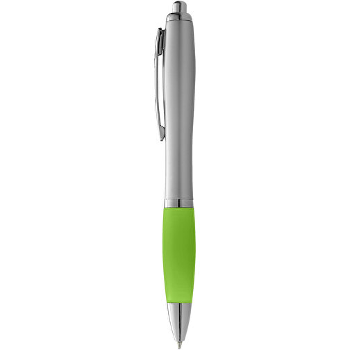 Nash Kugelschreiber Silbern Mit Farbigem Griff , silber / lindgrün, ABS Kunststoff, 14,00cm (Länge), Bild 2