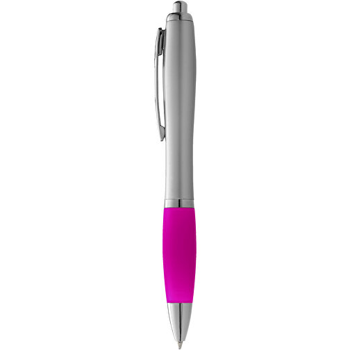 Nash Kugelschreiber Silbern Mit Farbigem Griff , silber / rosa, ABS Kunststoff, 14,00cm (Länge), Bild 2