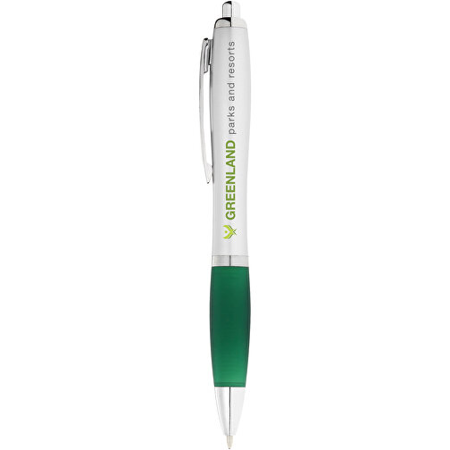 Nash Kugelschreiber Silbern Mit Farbigem Griff , grün / silber, ABS Kunststoff, 14,00cm (Länge), Bild 5