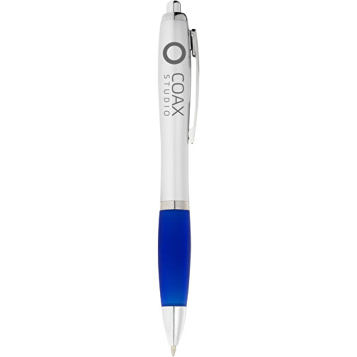 Nash Kugelschreiber Silbern Mit Farbigem Griff , silber / royalblau, ABS Kunststoff, 14,00cm (Länge), Bild 4