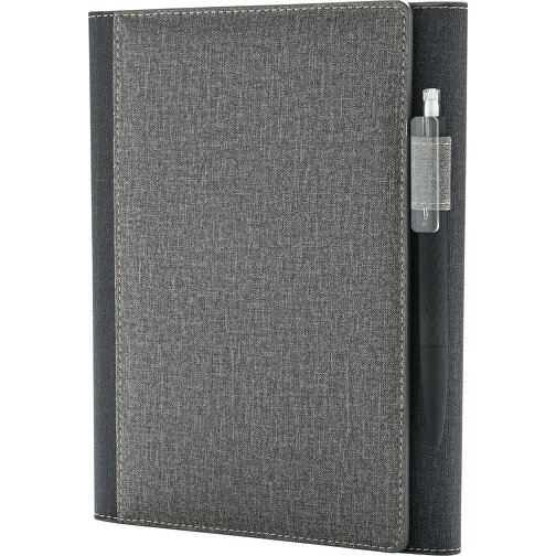 A5 Deluxe-Design Notizbuch-Cover, Grau , grau, PU, 17,00cm x 2,00cm (Länge x Höhe), Bild 1