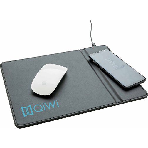 Mousepad Mit Wireless-5W-Charging Funktion, Schwarz , schwarz, PU, 30,00cm x 0,70cm (Länge x Höhe), Bild 8