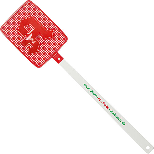 Fliegenklatsche 'Apotheke' , weiß, rot, PE+PS, 43,50cm x 0,50cm x 10,00cm (Länge x Höhe x Breite), Bild 2