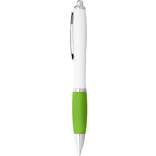 Nash Kugelschreiber Weiß Mit Farbigem Griff , weiß / limone, ABS Kunststoff, 14,00cm (Länge), Bild 2