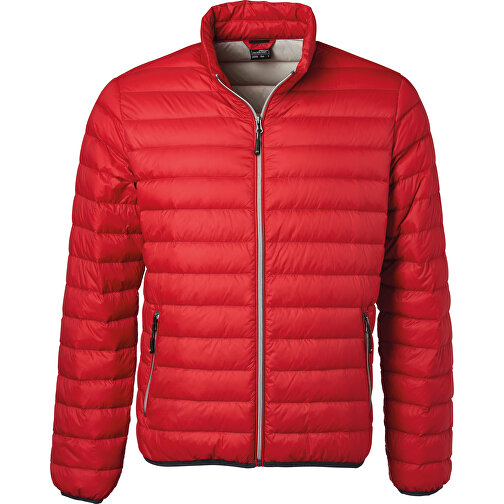 Men’s Down Jacket , James Nicholson, rot/silber, Oberstoff: 100% Polyamid, Futterstoff: 100% Polyamid, Wattierung: 90% Daunen, 10% Federn, XL, , Bild 1