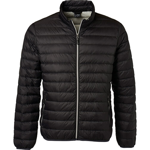 Men’s Down Jacket , James Nicholson, schwarz/silber, Oberstoff: 100% Polyamid, Futterstoff: 100% Polyamid, Wattierung: 90% Daunen, 10% Federn, XL, , Bild 1