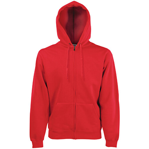 Zip Hooded Sweat Jacket , Fruit of the Loom, rot, 70 % Baumwolle / 30 % Polyester, XL, , Bild 1