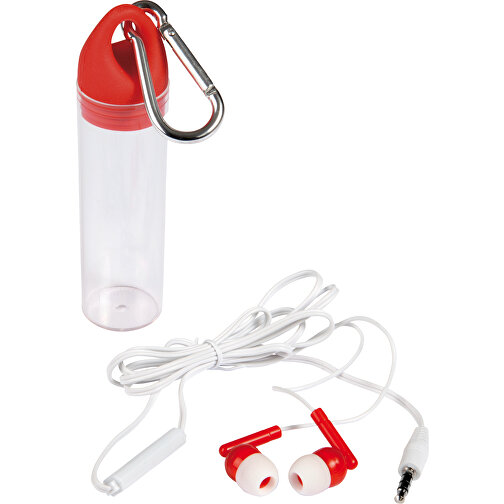 In-Ear-Kopfhörer LISTEN & TALK , rot, Kunststoff / Silikon / Aluminium, 11,30cm (Höhe), Bild 2