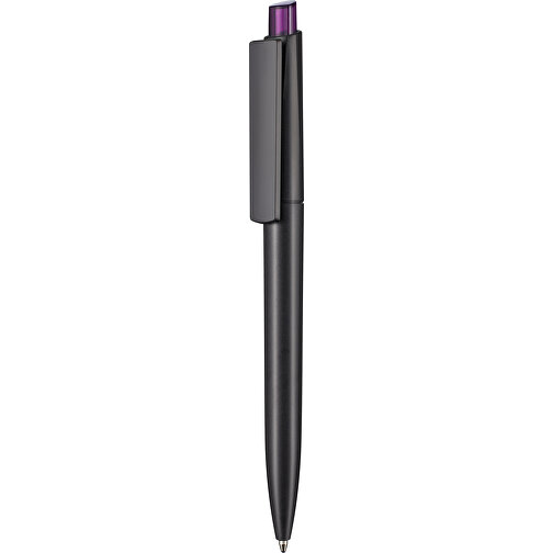 Kugelschreiber CREST RECYCLED , Ritter-Pen, schwarz recycled/pflaume-lila TR/FR, ABS-Kunststoff, 14,90cm (Länge), Bild 1