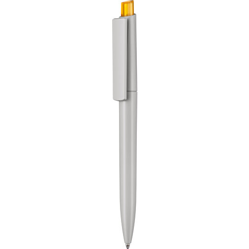 Kugelschreiber CREST RECYCLED , Ritter-Pen, grau recycled/mango-gelb TR/FR, ABS-Kunststoff, 14,90cm (Länge), Bild 1
