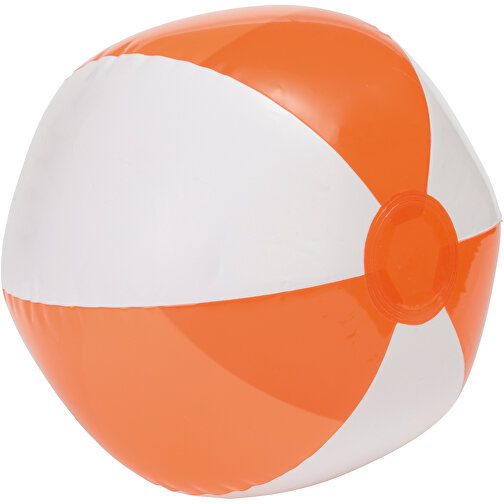 Strandball OCEAN , transparent orange, weiß, 0,16 mm PVC, frei von Phthalaten, , Bild 1