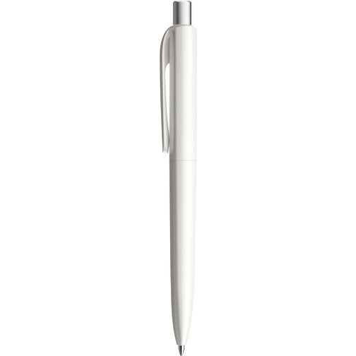 Prodir DS8 PPP Push Kugelschreiber , Prodir, weiss/silber satiniert, Kunststoff/Metall, 14,10cm x 1,50cm (Länge x Breite), Bild 2