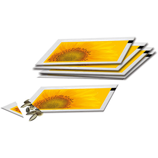 Samentütchen Zwergsonnenblume , gelb, Papier, Samen, 8,00cm x 5,50cm (Länge x Breite), Bild 1