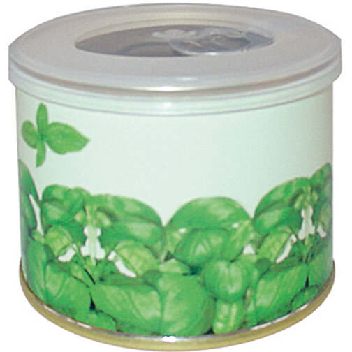 Kräuter-Dose , grün, Metall, Kokosfaser, Folie, Samen, Kunststoff, Papier, 5,80cm (Höhe), Bild 2