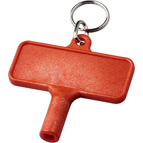 Largo Kunststoff Heizkörperschlüssel Mit Schlüsselanhänger , rot, PC Kunststoff, Metall, 6,10cm x 0,90cm x 5,80cm (Länge x Höhe x Breite), Bild 1