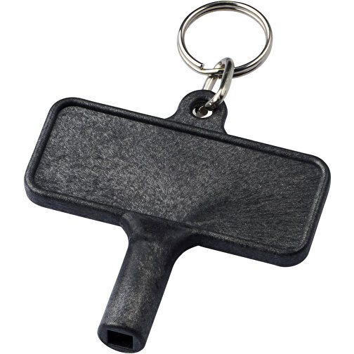 Largo Kunststoff Heizkörperschlüssel Mit Schlüsselanhänger , schwarz, PC Kunststoff, Metall, 6,10cm x 0,90cm x 5,80cm (Länge x Höhe x Breite), Bild 1