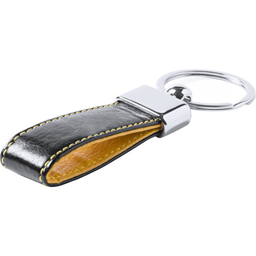 Schlüsselanhänger BORIEM , weiss, Metall/ PU, 2,50cm x 1,00cm x 8,00cm (Länge x Höhe x Breite), Bild 2