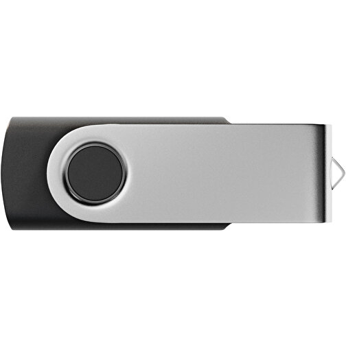 USB-Stick SWING Color 2.0 4 GB , Promo Effects MB , schwarz / silber MB , 4 GB , Kunststoff, Metall MB , 5,80cm x 1,09cm x 1,90cm (Länge x Höhe x Breite), Bild 2