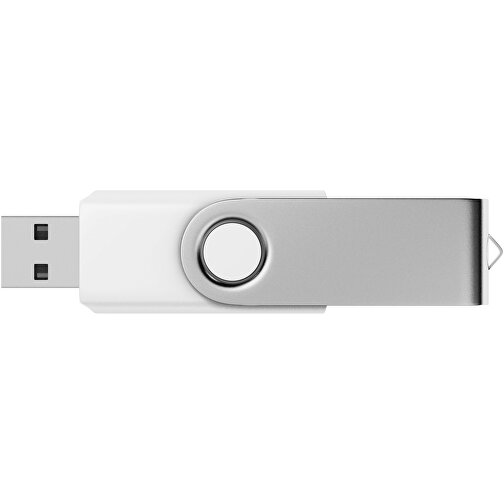USB-Stick SWING Color 2.0 4 GB , Promo Effects MB , weiss / silber MB , 4 GB , Kunststoff, Metall MB , 5,80cm x 1,09cm x 1,90cm (Länge x Höhe x Breite), Bild 3