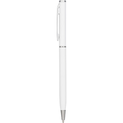 Slim Aluminium Kugelschreiber , weiss, Aluminium, 0,77cm x 13,00cm (Länge x Höhe), Bild 1