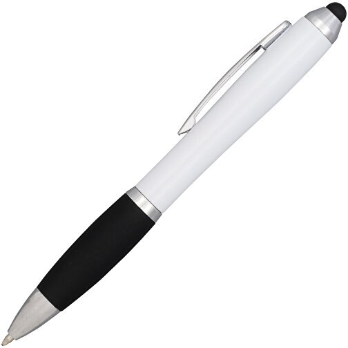 Nash Stylus Kugelschreiber Farbig Mit Schwarzem Griff , weiß / schwarz, ABS Kunststoff, 13,70cm (Höhe), Bild 2