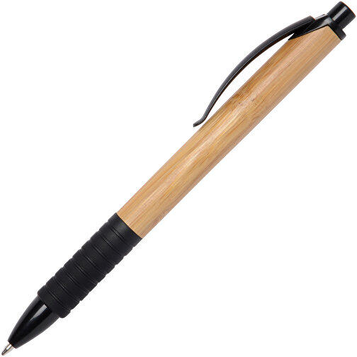 Kugelschreiber BAMBOO RUBBER , braun, schwarz, Bambus / Kunststoff, 14,30cm (Länge), Bild 2